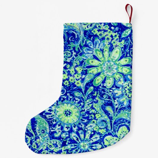 Aangepaste blauwe kerststaart kleine kerstsok (Achterkant)