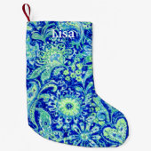 Aangepaste blauwe kerststaart kleine kerstsok (Voorkant)