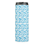 Aangepaste Blauwe Keuken Kitsch Fun Art Patroon Thermosbeker (Achterkant)