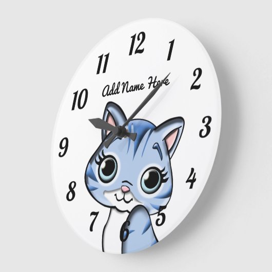 Aangepaste blauwe keuken met grote klok (Hoek)