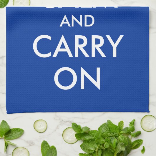 Aangepaste blauwe keukenhanddoeken | Kalm houden e (Gevouwen)