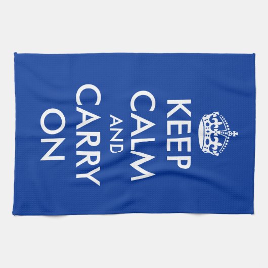 Aangepaste blauwe keukenhanddoeken | Kalm houden e (Horizontaal)