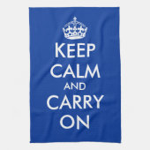 Aangepaste blauwe keukenhanddoeken | Kalm houden e (Verticaal)