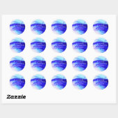 Aangepaste blauwe kleurensleuf ronde sticker (Vel)