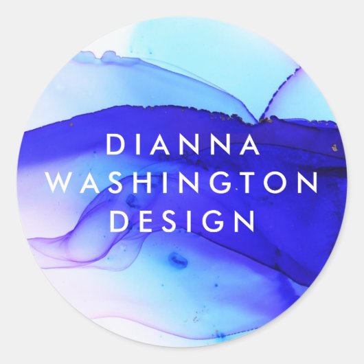 Aangepaste blauwe kleurensleuf ronde sticker (Voorkant)