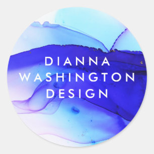 Aangepaste blauwe kleurensleuf ronde sticker