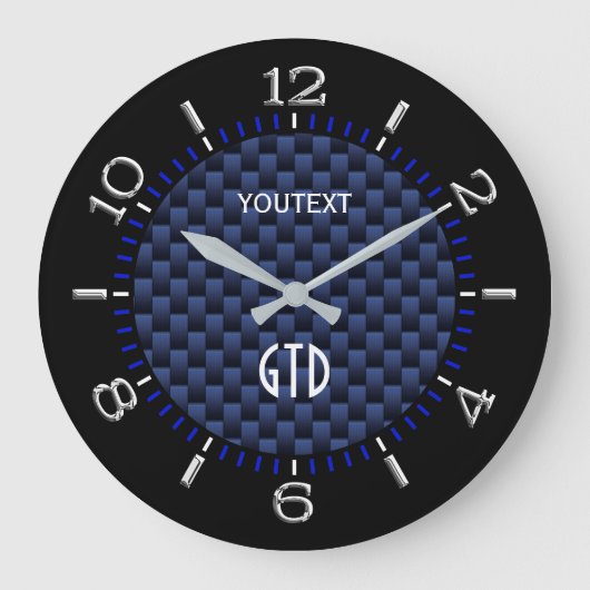 Aangepaste blauwe koolstofvezelstijl voor de autom grote klok (Voorkant)