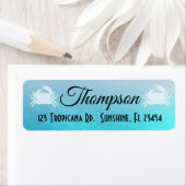 Aangepaste blauwe krabben Retouradreslabels Etiket (Insitu)