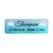 Aangepaste blauwe krabben Retouradreslabels Etiket (Voorkant)