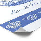 Aangepaste blauwe kroon poster (Hoek)