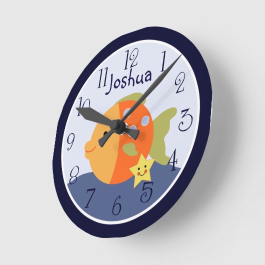 Aangepaste blauwe lagoon/visklok ronde klok (Hoek)