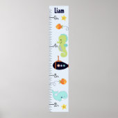 Aangepaste blauwe lagune/walvis/visgroeigrafiek poster (Voorkant)