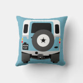 Aangepaste blauwe land Rover Series 3 Cushio perso Kussen (Achterkant)