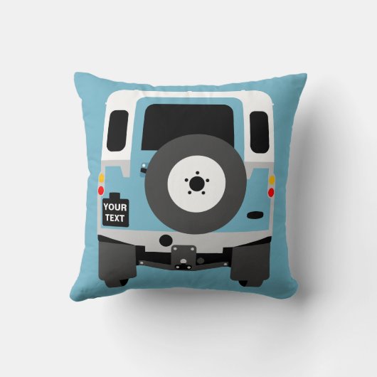 Aangepaste blauwe land Rover Series 3 Cushio perso Kussen (Achterkant)