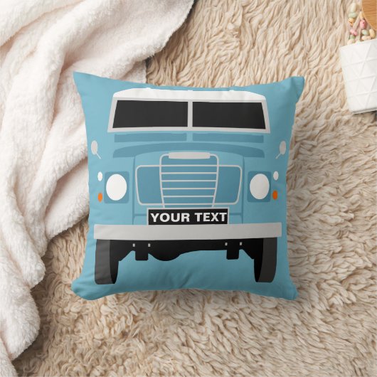 Aangepaste blauwe land Rover Series 3 personaliser Kussen (Deken)