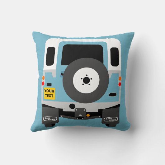 Aangepaste blauwe land Rover Series 3 personaliser Kussen (Achterkant)