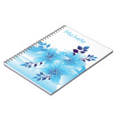 Aangepaste blauwe lengen notitieboek (Linkerzijde)
