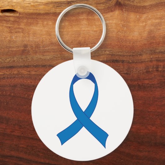 Aangepaste blauwe lint bewustzijn sleutelhanger (Voorkant)