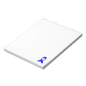 Aangepaste blauwe linttekening notitieblok (Linkerzijde)