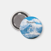 Aangepaste Blauwe Lucht afbeelding met Hemel tekst Magneet (Voorkant / Achterkant)