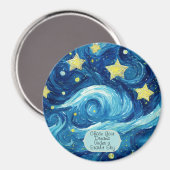Aangepaste blauwe magneet. Sterrennacht cadeaus Magneet (Voorkant / Achterkant)