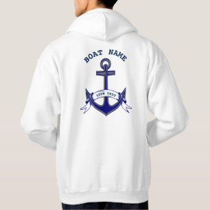 Aangepaste, blauwe Mannen huls voor anchor Hoodie