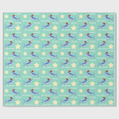 Aangepaste blauwe marlijn Santa Cadeaupapier (Vlak)