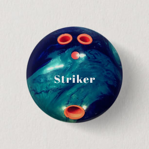 Aangepaste blauwe marmer Bowling Ball Button