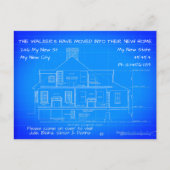 Aangepaste blauwe mededeling over het verplaatsen  briefkaart (Voorkant)