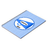 Aangepaste blauwe Megafone en blauwe Stripes Notitieboek (Linkerzijde)