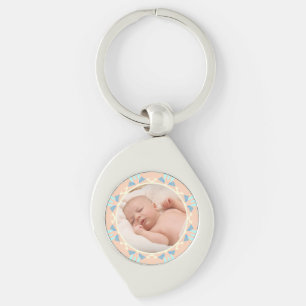 Aangepaste Blauwe Moederdag Nieuwe Mum Baby Foto G Sleutelhanger