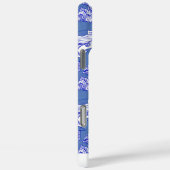 Aangepaste blauwe monochromatische bultrug walvis Case-Mate iPhone case (Achterkant / Rechts)