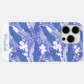 Aangepaste blauwe monochromatische bultrug walvis Case-Mate iPhone case (Achterkant (horizontaal))