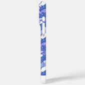 Aangepaste blauwe monochromatische bultrug walvis Case-Mate iPhone case (Achterkant / Links)