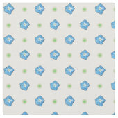 Aangepaste Blauwe Morning Glory Bloemen Polka Dot Stof (Close Up)