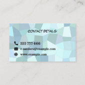 Aangepaste blauwe mozaïekstijlvolle webontwikkelaa visitekaartje (Achterkant)