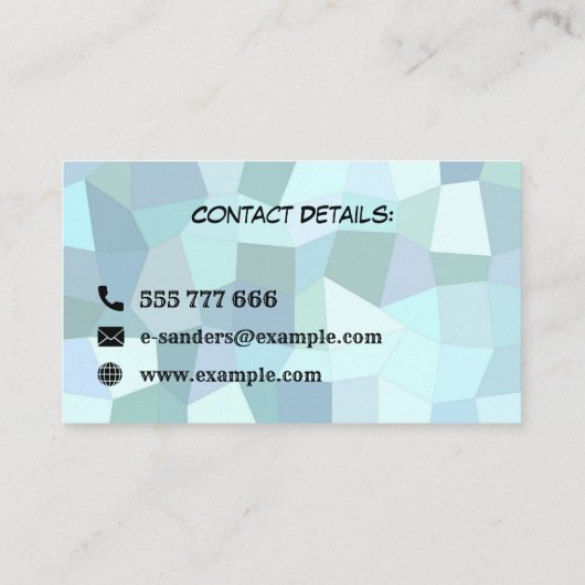 Aangepaste blauwe mozaïekstijlvolle webontwikkelaa visitekaartje (Achterkant)