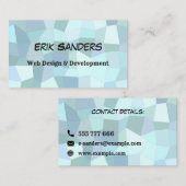 Aangepaste blauwe mozaïekstijlvolle webontwikkelaa visitekaartje (Voorkant / Achterkant)