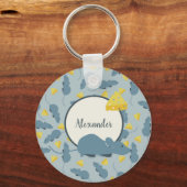 Aangepaste blauwe muis en kaas sleutelhanger (Voorkant)