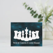 Aangepaste blauwe nebula Chess Piece King Briefkaart (Staand voorkant)