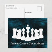 Aangepaste blauwe nebula Chess Piece King Briefkaart (Voorkant / Achterkant)