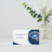 Aangepaste blauwe neuroloog visitekaartje met afsp (Staand voorkant)