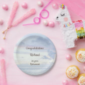 Aangepaste blauwe oceaanontwerpverhoging papieren bordje (Feest)