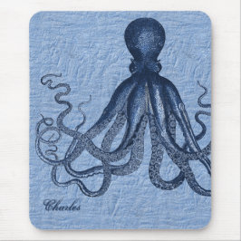 Aangepaste blauwe octopus Muismat