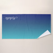 Aangepaste blauwe ombre gradiënt badhanddoek (Badhanddoek)