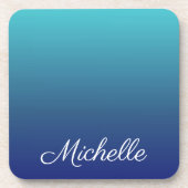 Aangepaste blauwe ombre gradiënt bier onderzetter (Voorkant)