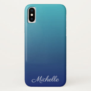 Aangepaste blauwe ombre gradiënt Case-Mate iPhone case
