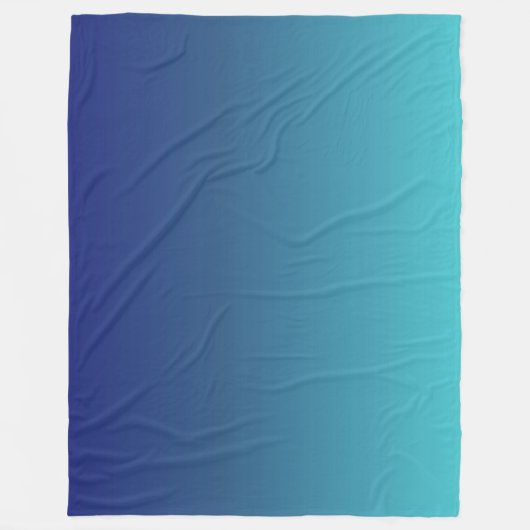Aangepaste blauwe ombre gradiënt fleece deken (Voorkant)
