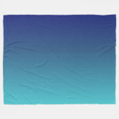 Aangepaste blauwe ombre gradiënt fleece deken (Voorkant (Horizontaal))