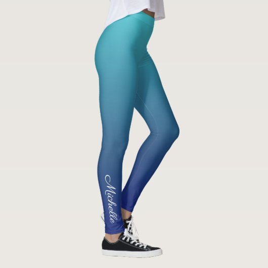 Aangepaste blauwe ombre gradiënt leggings (Rechts)
